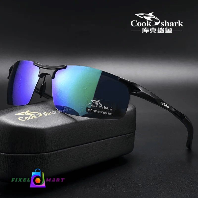 Cook Shark's new aluminum magnesium sunglasses men's sunglasses HD polarized driving drivers color glasses tide

