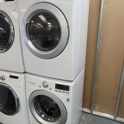 LG Front Loading Washer And Stackable Gas Dryer Set 