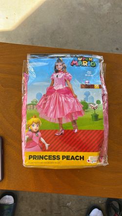 Princess Peach M 7-8 Girl Costume NEW