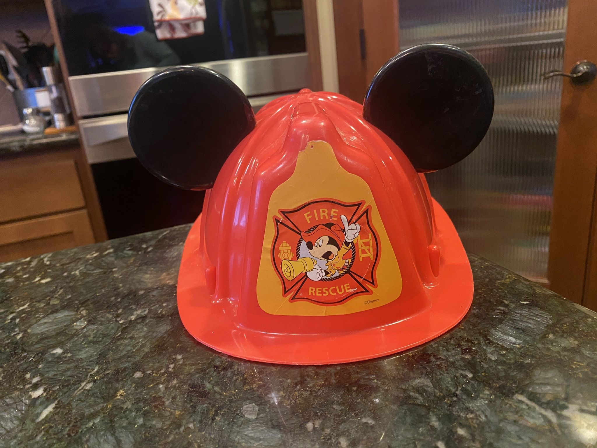 Vintage Disney Mickey Mouse Firefighter Fire Rescue Hard Hat 