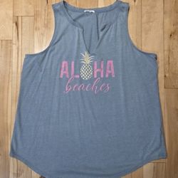 NEW Maurices 'Al🍍ha Beaches' Tank Top (XXL)