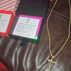  Gold Rope Chain With Crucifix Pendant