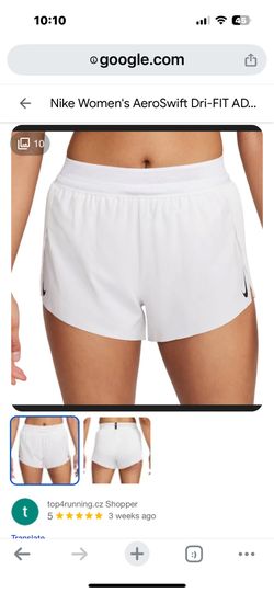 Nike AeroSwift Women's Dri-FIT ADV Mid-Rise 3" Brief-Lined Running Shorts Size Large White 