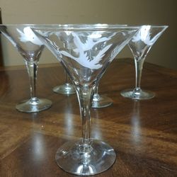 Vintage set of 5 coupe champagne glasses