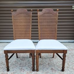 Vintage Broyhill Cane Back Dining Chair Set Of 2 