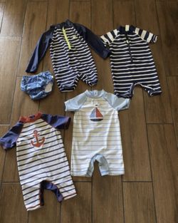 Toddler Boys One Piece Sun and Swim Suits Size 24 Mos