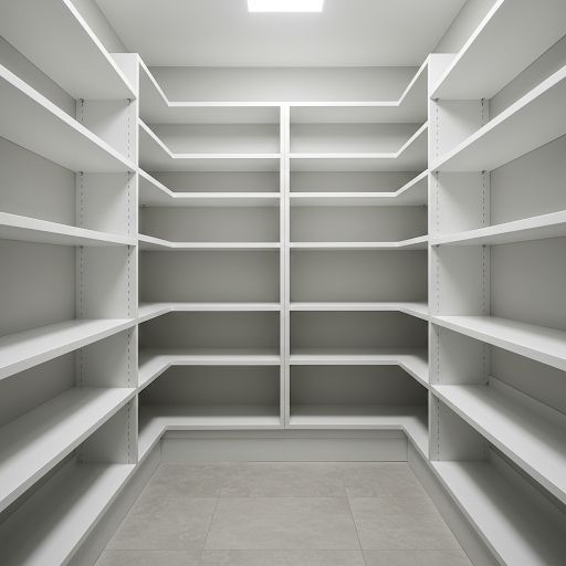 Master Walk in White Closet with Double Top Shelf. Everything is Adjustable.