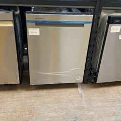 Stainless Steel Dishwasher Whirlpool 24 Inch Wide Pocket Handle 