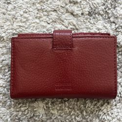 Mundi Bifold Wallet Brick Red Pebbled Faux Leather Safe Keeper RFID Blocking