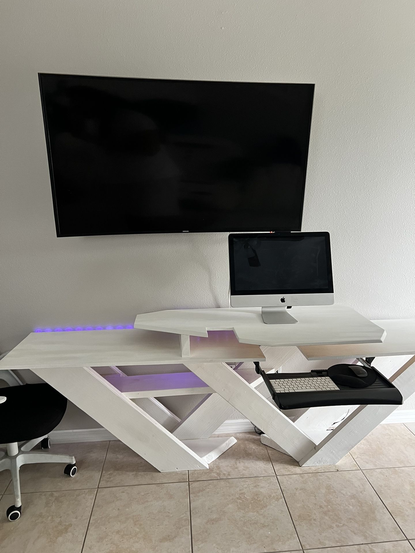 White Oak Computer Desk/ TV Console/stand