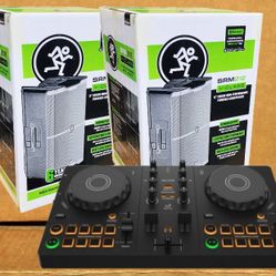 Pioneer Cellphone Labtop Tablet Rekordbox Serato Algoriddim DJ Controller 2 Channel Mixer Mackie SRM Powered Speaker Set 12" PA System 4000 W Package 