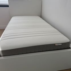 Set Of 2 Twin White beds with Wood Slats (Mattress NOT Included)