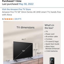 AMAZON 50” 4K FIRE TV