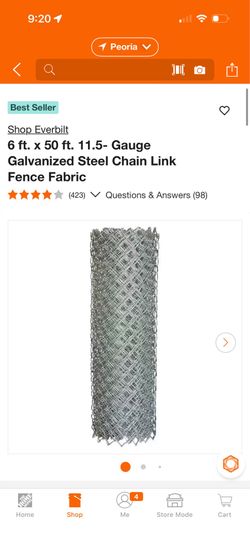 6x50 11.5 GAUGE CHAIN LINK WIRE FENCE ROLL NEW