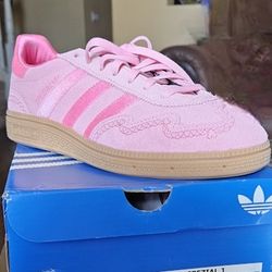 Pink hearts Adidas shoes