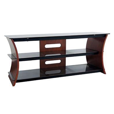 Bell'O Caramel Brown wood and glass Entertainment Center TV Stand