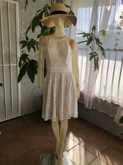 White lace halter dress