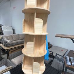 360 Display 5 Tier Floor Standing Bookcase Storage Rack for Kids&Adult, Wood Narrow Book Shelf Organizer for Bedroom, Living Room, Study Room(63 * 17.