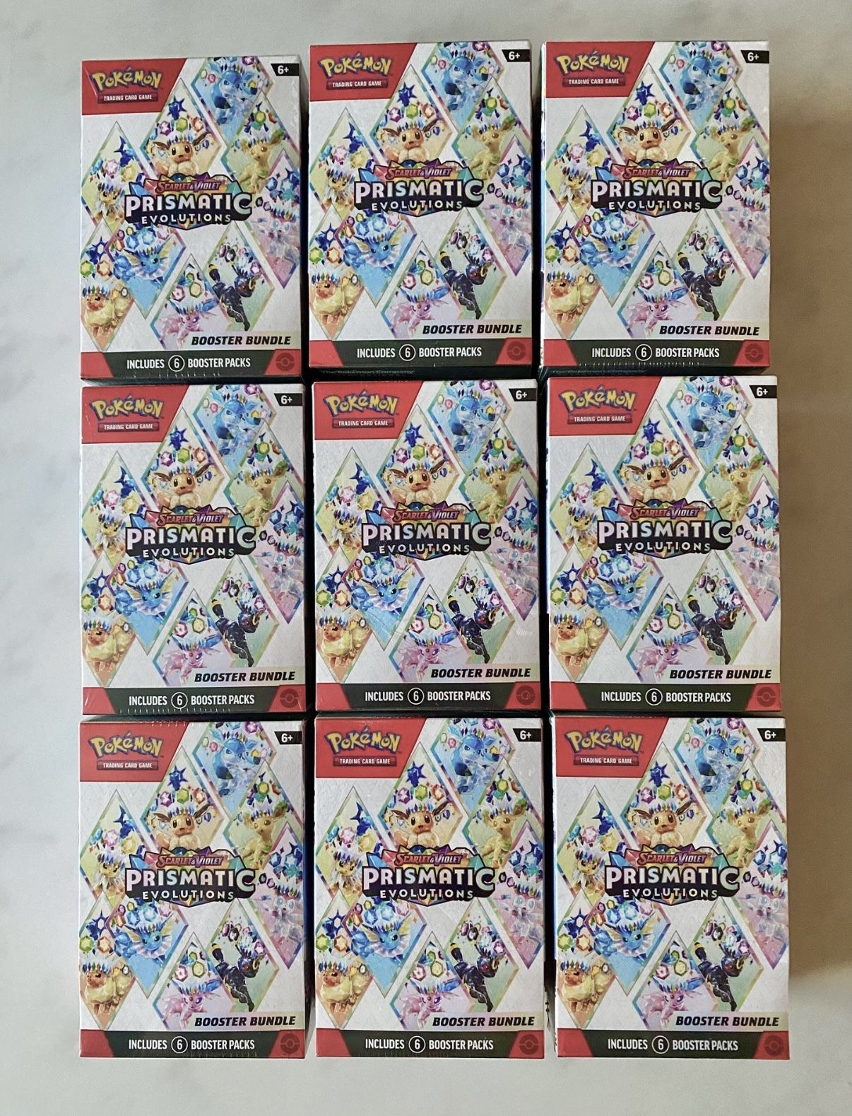 Prismatic Evolutions Booster Bundle Pokemon Packs Box ETB Elite Destined Surging Mega Black White 151 Case