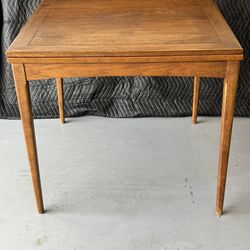 **RARE** Vintage Wood Mid-Century Modern Extendable Square Dining/Game Table: Top Slides then Flips