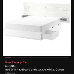 IKEA Nordli Bed With Headboard And Storage
