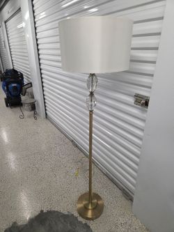 Crystal Accent Floor Lamp with Drum Shade