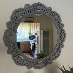 Carved Wood Mirror