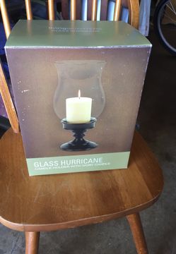 Glass hurricane candle holder