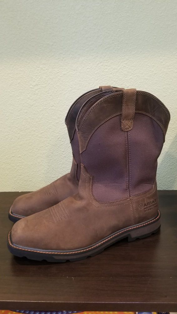 ARIAT GROUNDBREAKER H2O SQUARE SAFETY TOE WORK BOOT SIZE 13EE