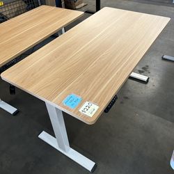 55”x28” Oak Color Electric Standing Desk (Single Motor)
