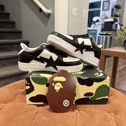 🦍 BAPE STA #4 Low - Black/White 'Panda' 🐼  Size 10
