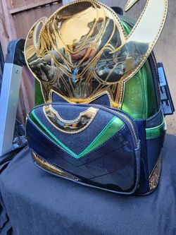 Loungefly Marvel Metallic Loki Cosplay Mini Backpack, NWT