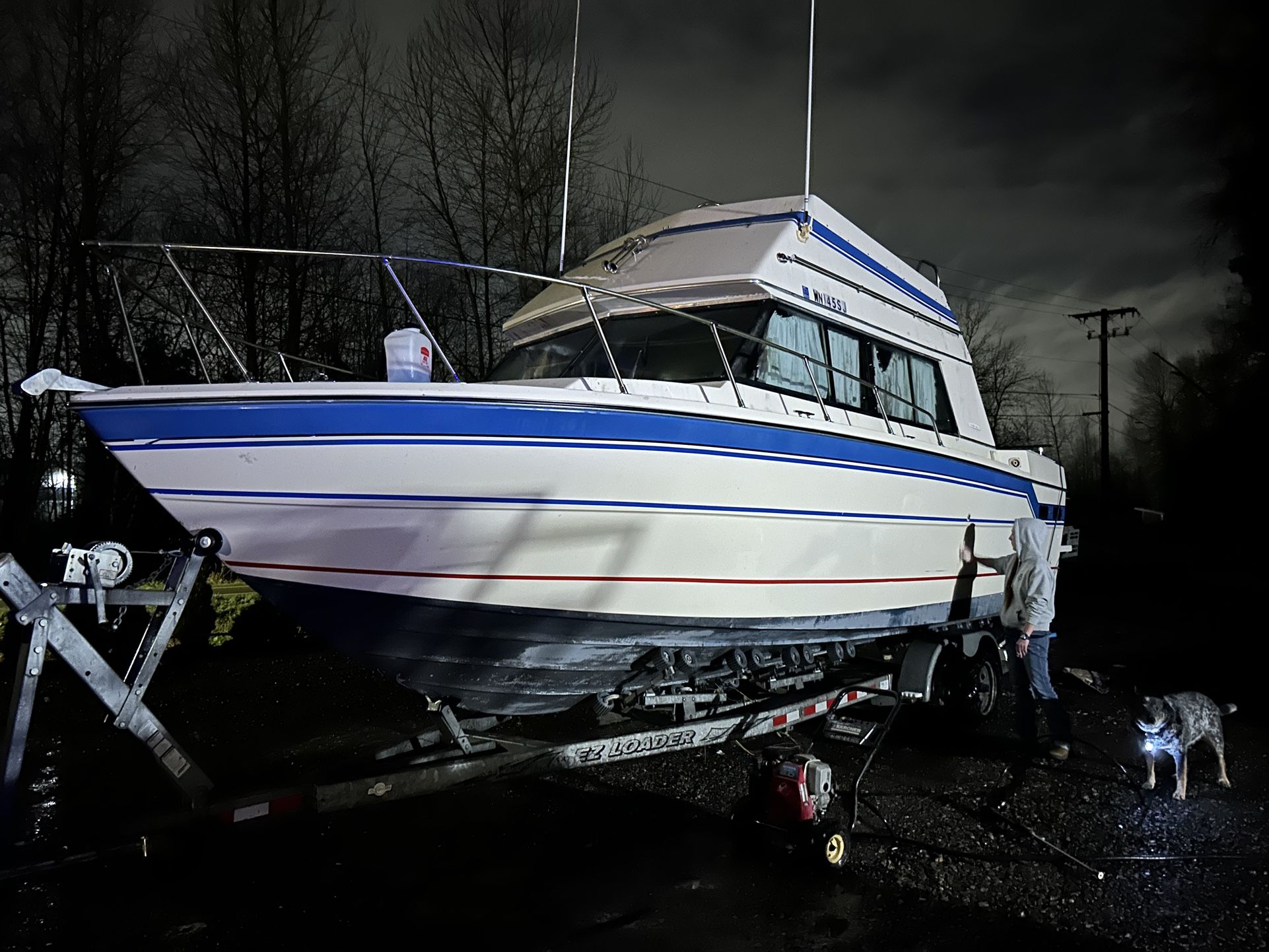 twin screw boat and trailer