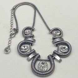Lia Sophia Horseshoe & Crystal Coil Necklace