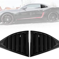 10-15 Chevy Camaro Side Window Louver Sun Shade Cover 2PC - Gloss Black