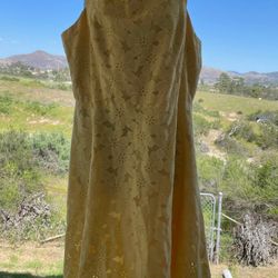 Yellow Lace Floral Dress Size 14