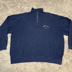 Tommy Bahama Men Blue Vintage Quarter Zip Sweater