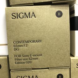 Sigma 65mm Lens F/2 Sony E Mount Limited Time Sale 