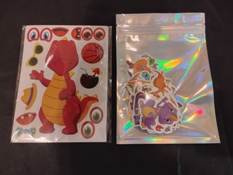 Dinosaur Make A Face Stickers sheets + Stickers 
12 Sheets 
50 Stickers 
