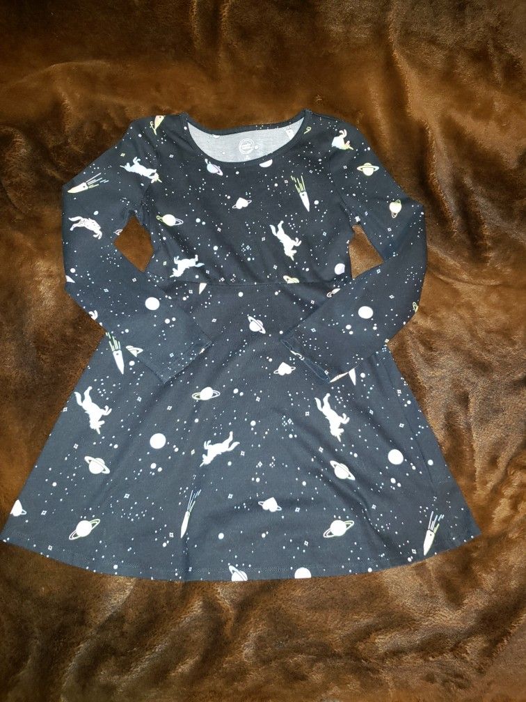 Girls Unicorn Black Dress