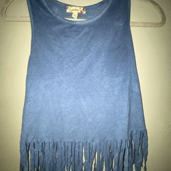 Girls' Faux Suede Fringe Top 