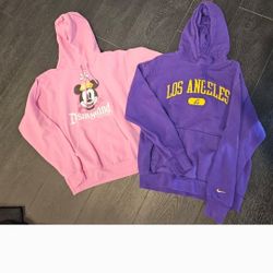 Girls SWEATERS HOODIES  DISNEYLAND, ADIDAS, LAKERS & HOLLISTER EACH $35