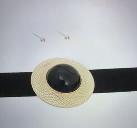 Black Suede Choker Set