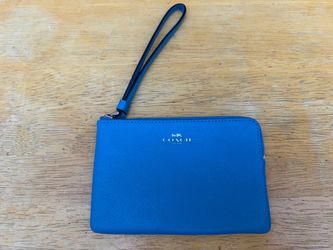 Coach Leather Corner Zip Wristlet Pouch Wallet
