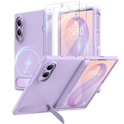 TORRAS For Samsung Galaxy Z Fold 8 Case, Magnetic & Flush Stand, Lavender