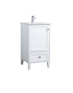 Elegant 18 In. Single Bathroom Vanity in White VF18018WH