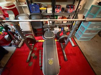 Weight bench with squat rack