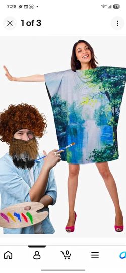 Bob Ross Painter  Halloween Costume Set