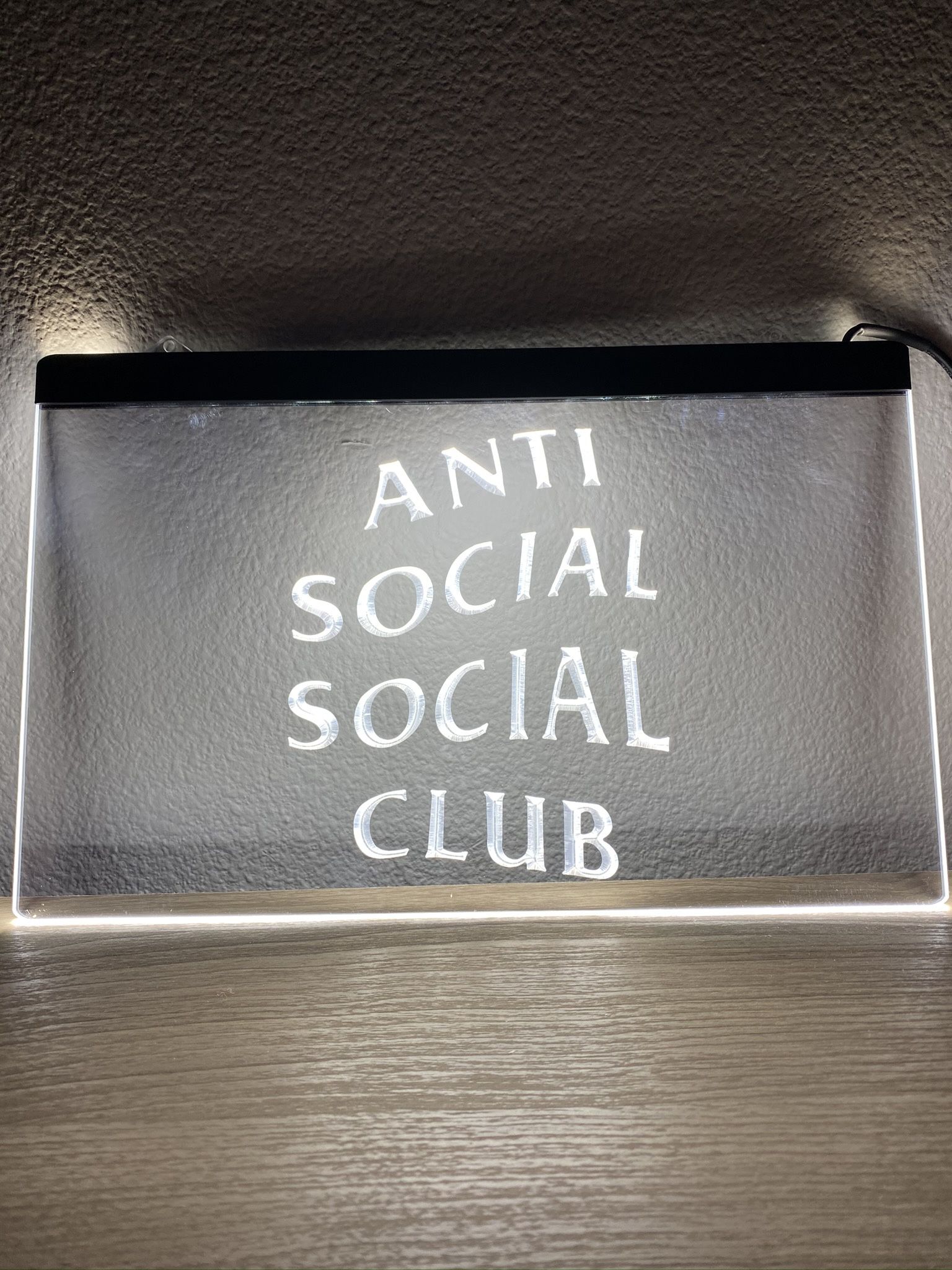 ANTI SOCIAL CLUB LED NEON WHITE LIGHT SIGN 8x12