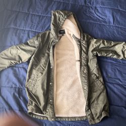 Cozy Trench Coat Leach Jacket With Fur On Inside 